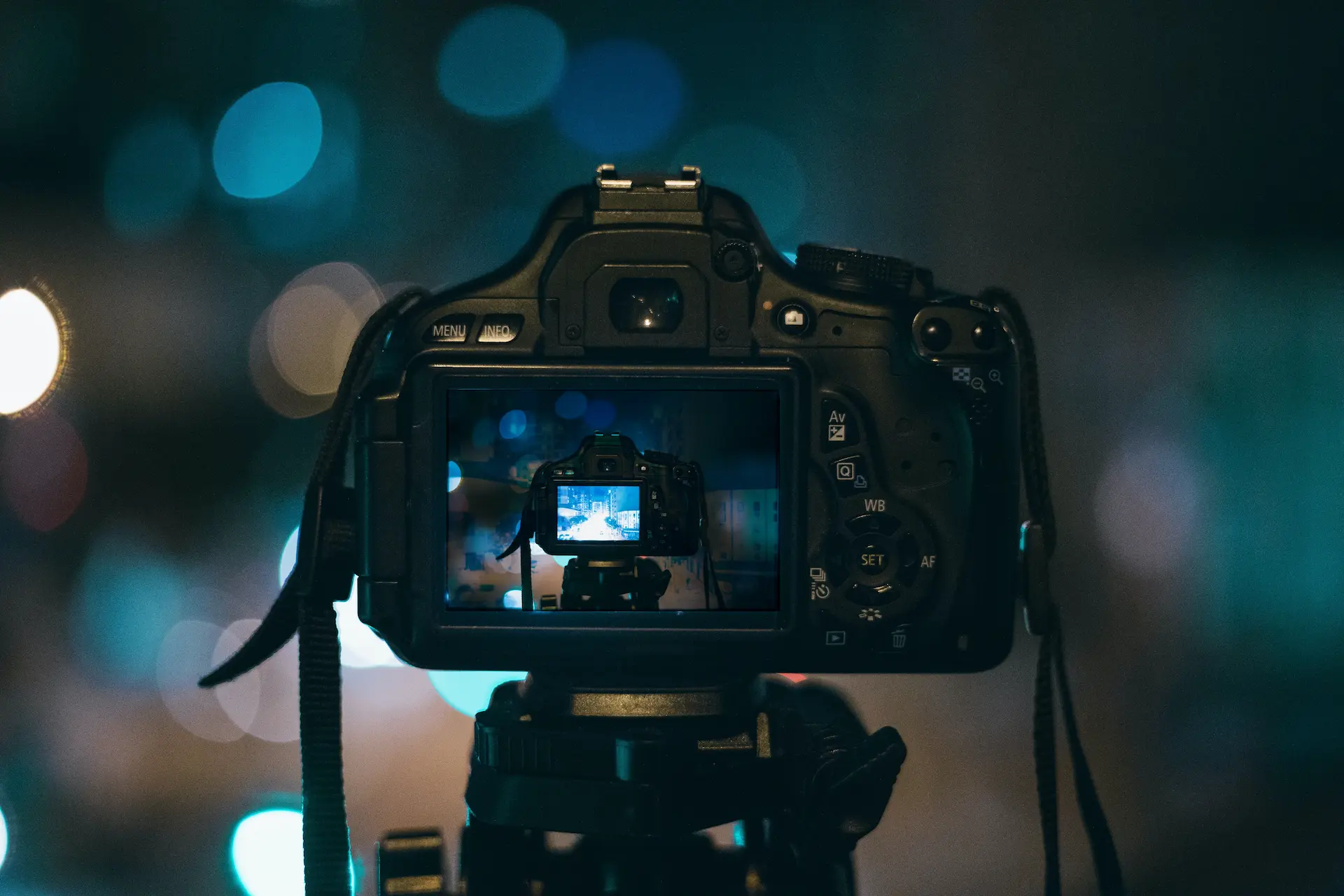 A Camera set up in a photo booth
